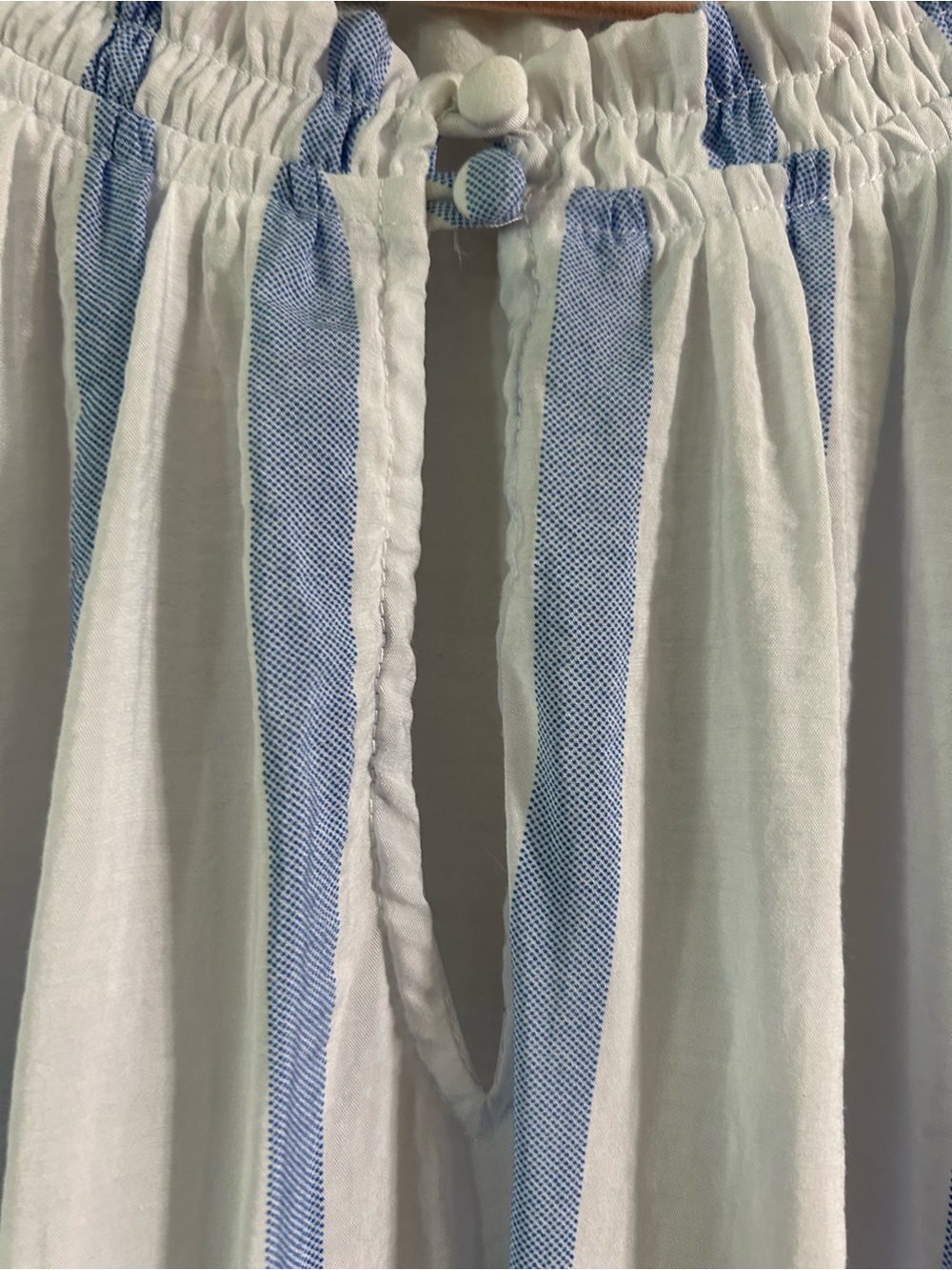 Lane Bryant White and Light Blue Striped Peasant Top - Picture 4 of 5